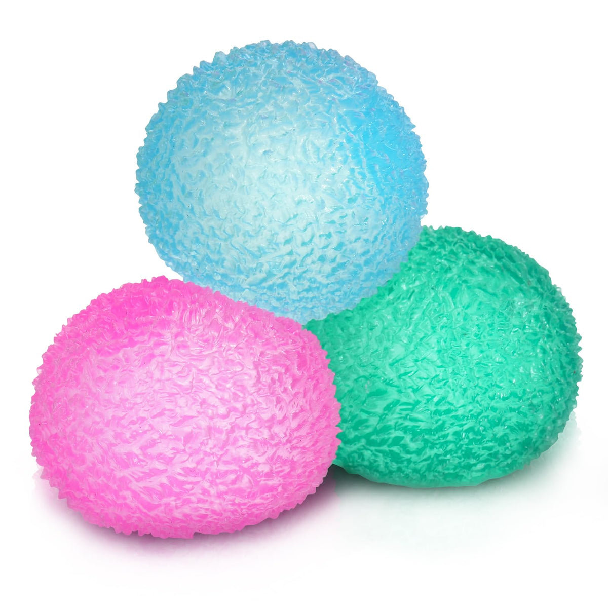 Sensory Stress Balls - High Density Memory Gel Filled Textured Squishy Stress Balls for Adults Kids Fidget Toy for Anxiety Relief Fidgets for Classroom - Pack of 3